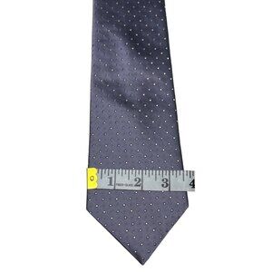 DKNY Mens Silk‎ Tie Gray With Polka Dot Designer Formal Wear Elegant Necktie